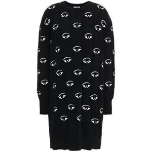 Kenzo Black Eye Motif Long Sleeve Dress